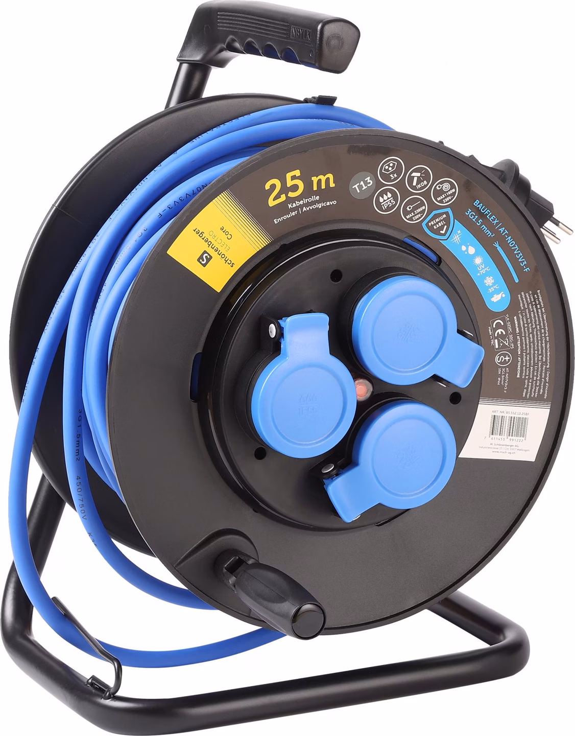 Schönenberger 25 m IP55 Extension Cable Reel